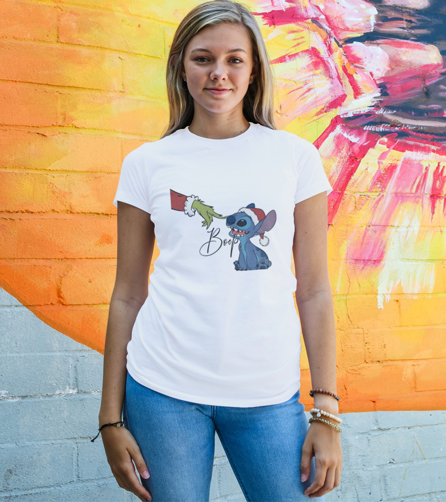 Grinch Boop Stitch Christmas 2025 T-Shirt