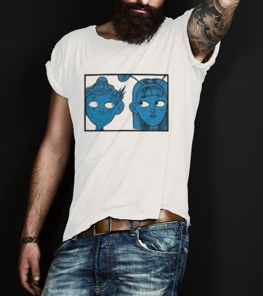 Homestuck Whistles Comic Characters Blue Faces Retro Style T-Shirt