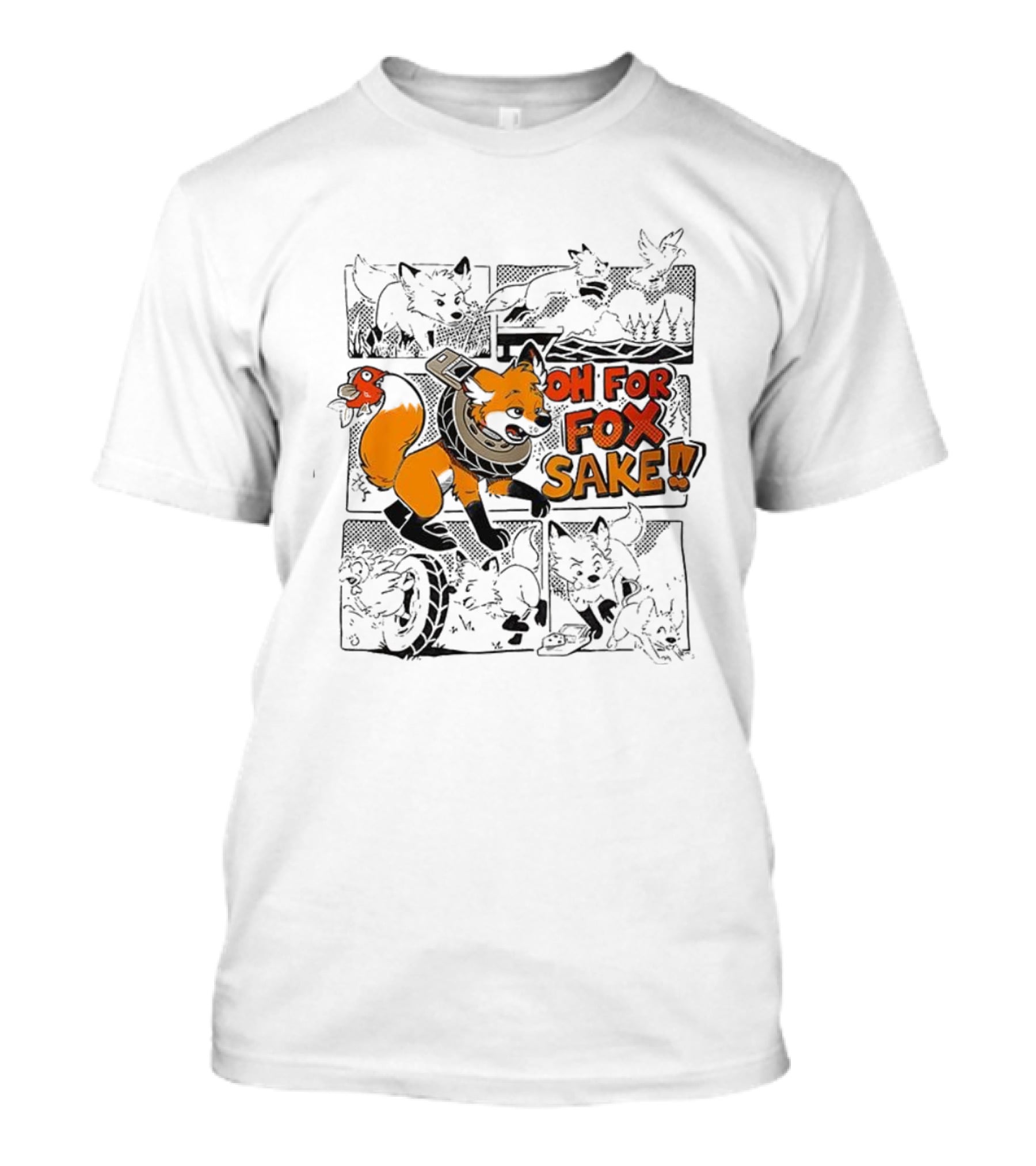 Oh For Fox Sake Cartoon Fox Humor T-Shirt