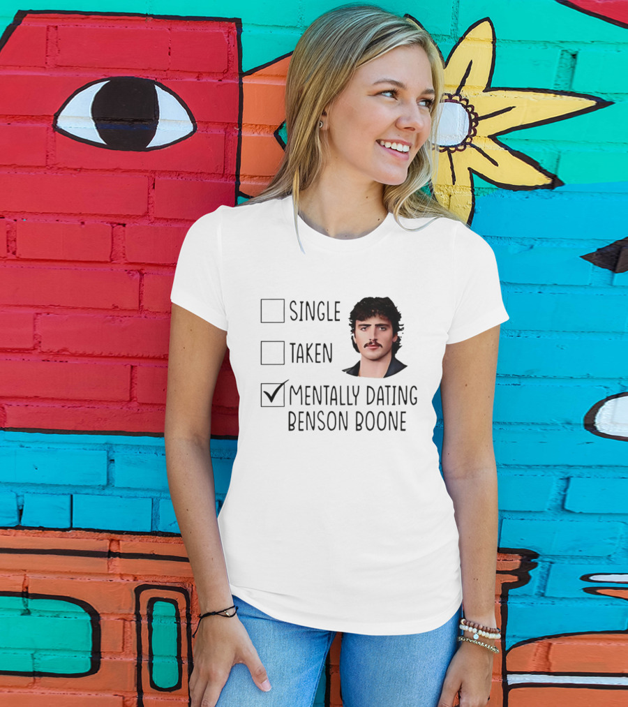 Single Taken Mentally Dating Benson Boone Check Mark T-Shirt