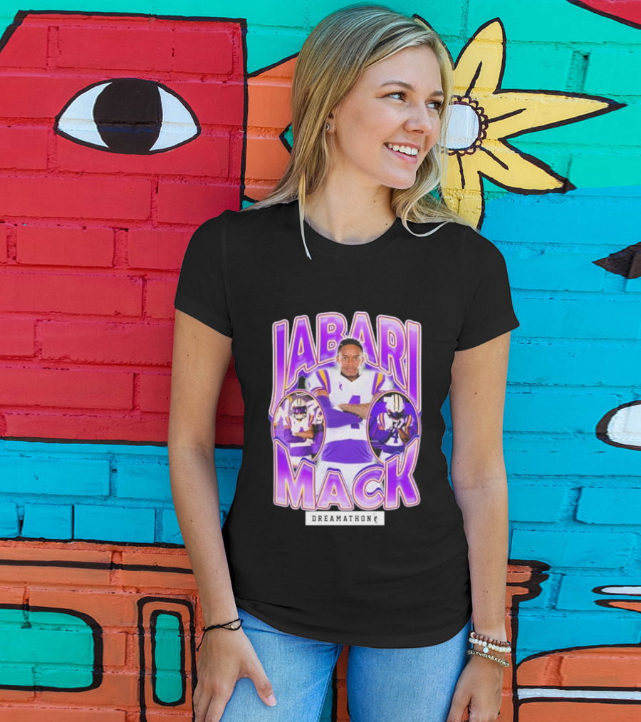 Jabari Mack Purple And White Dreamathon Football LSU Tigers T-Shirt