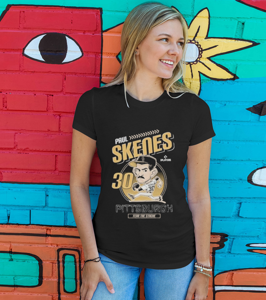 Paul Skenes Fear The Stache Pittsburgh 30 Caricature T-Shirt