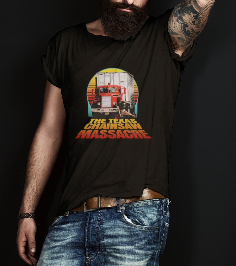 The Texas Chainsaw Massacre Ed Guinn Signature Truck Scene Retro Vintage Style T-Shirt