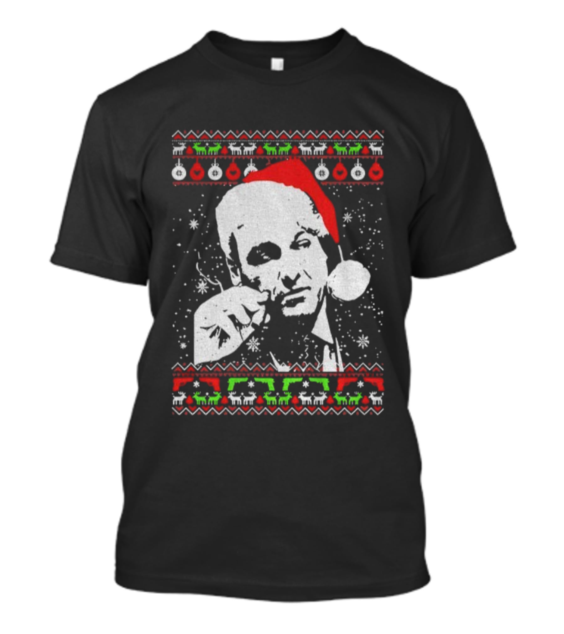Tony Soprano Santa Hat Merry Christmas 2025 Vintage Ugly Sweater Style T-Shirt