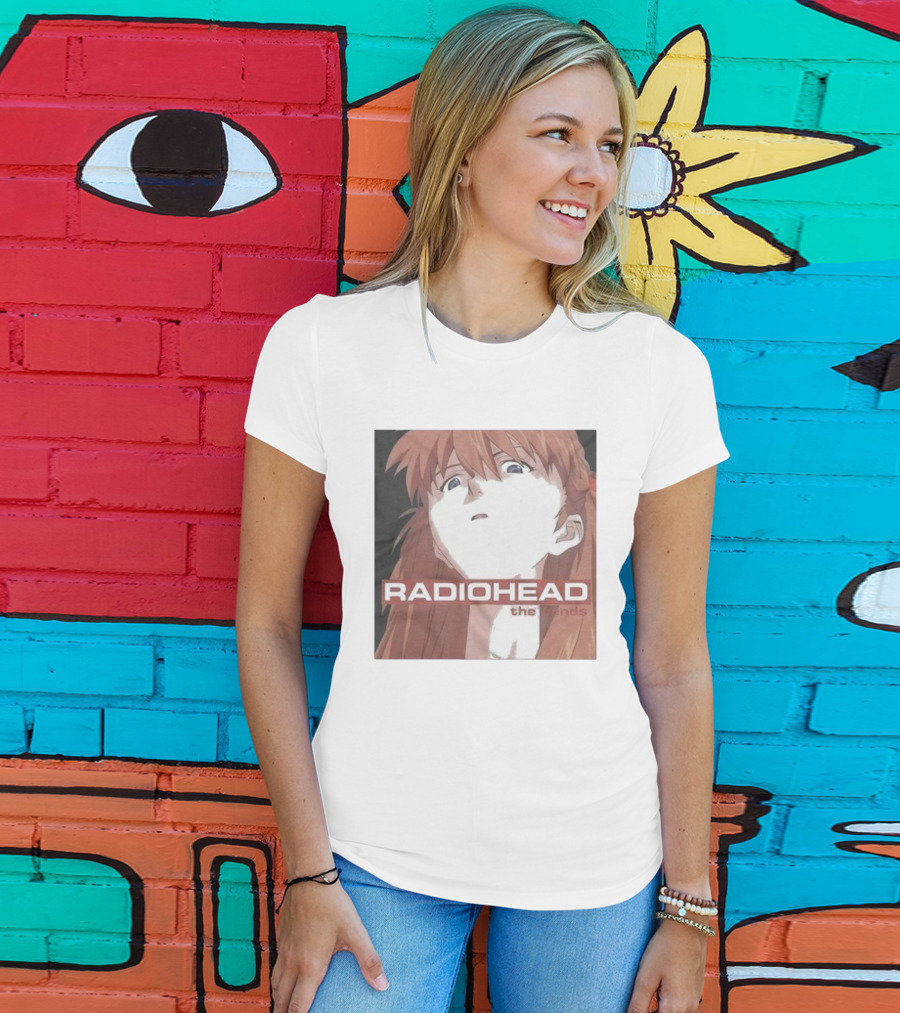 Radiohead The Bends Asuka Langley Soryu Anime Crossover Fan Art T-Shirt