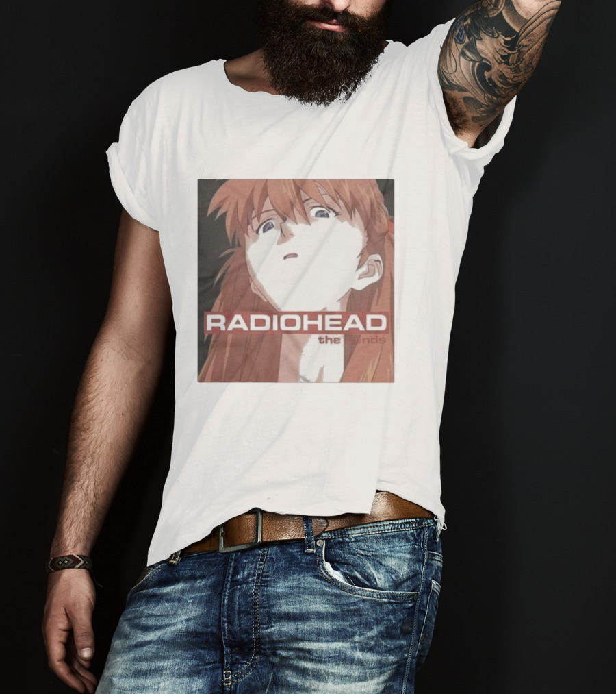 Radiohead The Bends Asuka Langley Soryu Anime Crossover Fan Art T-Shirt