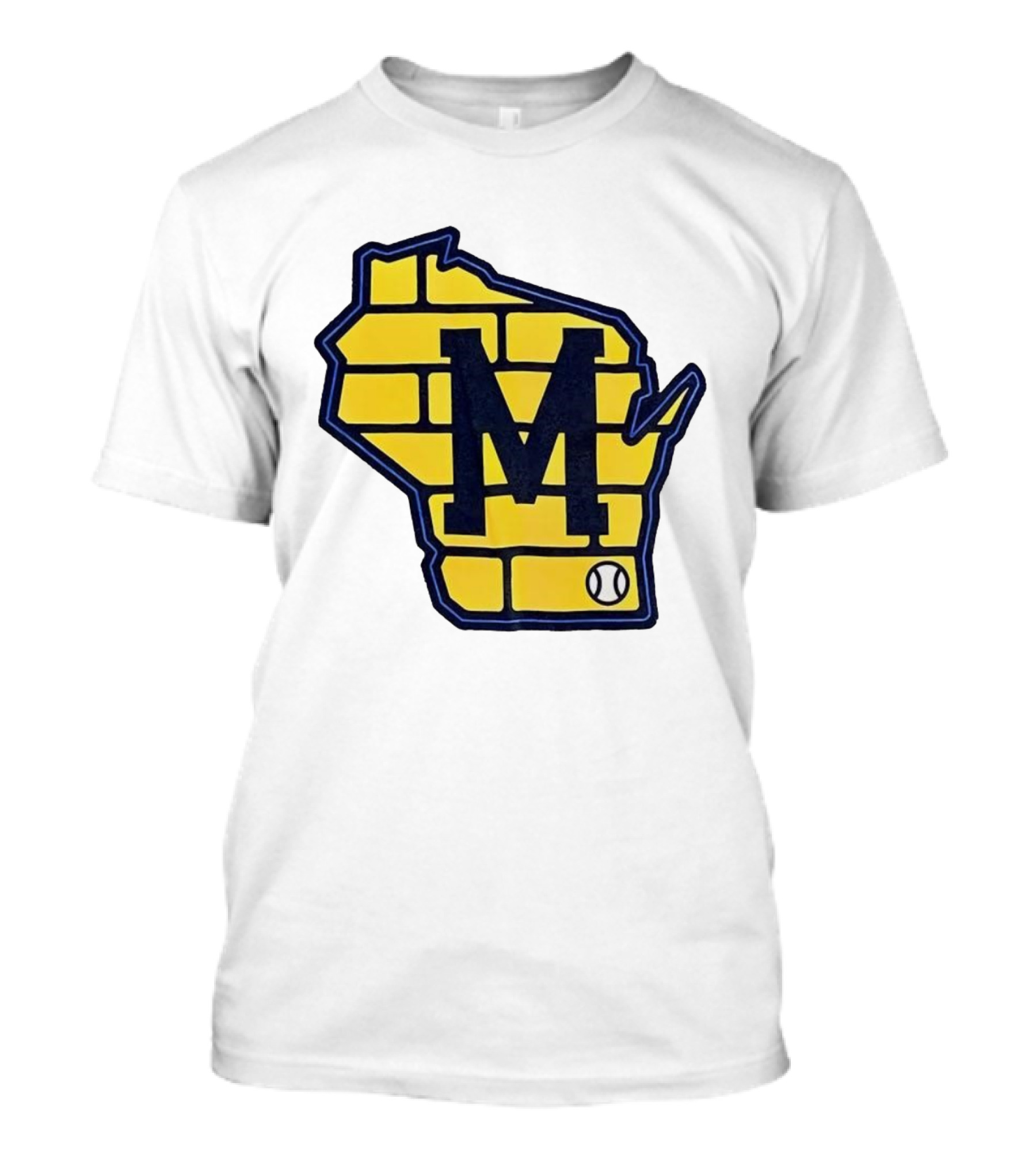 Milwaukee Brewers Wisconsin Brick M Baseball Icon T-Shirt