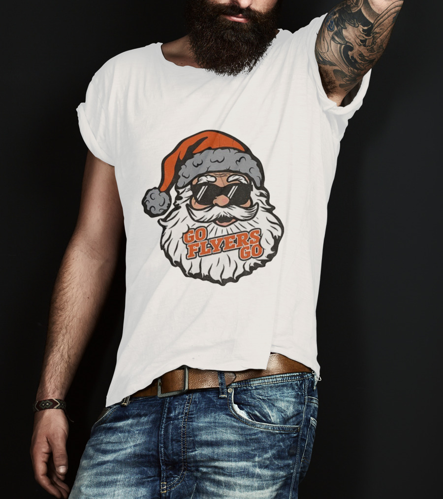 Santa Claus Go Flyers Go Philadelphia Hockey Christmas 2025 T-Shirt