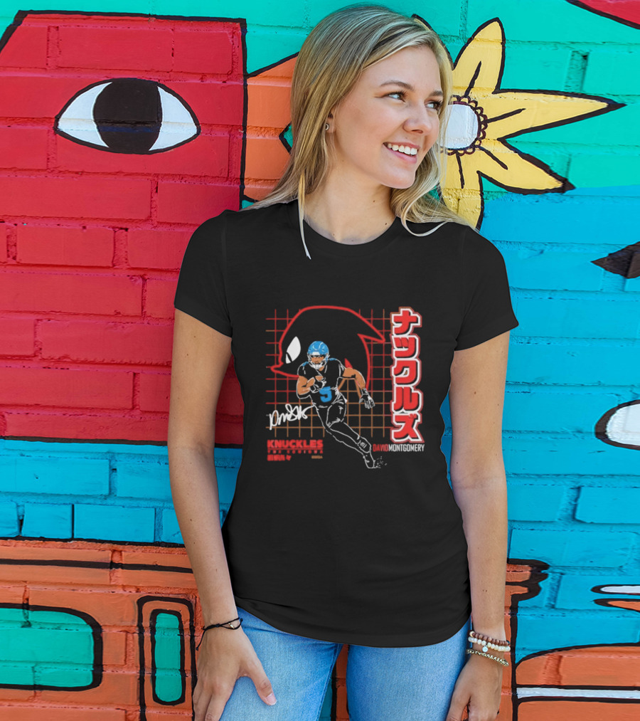 David Montgomery Knuckles The Echidna Grid Style Running Back T-Shirt