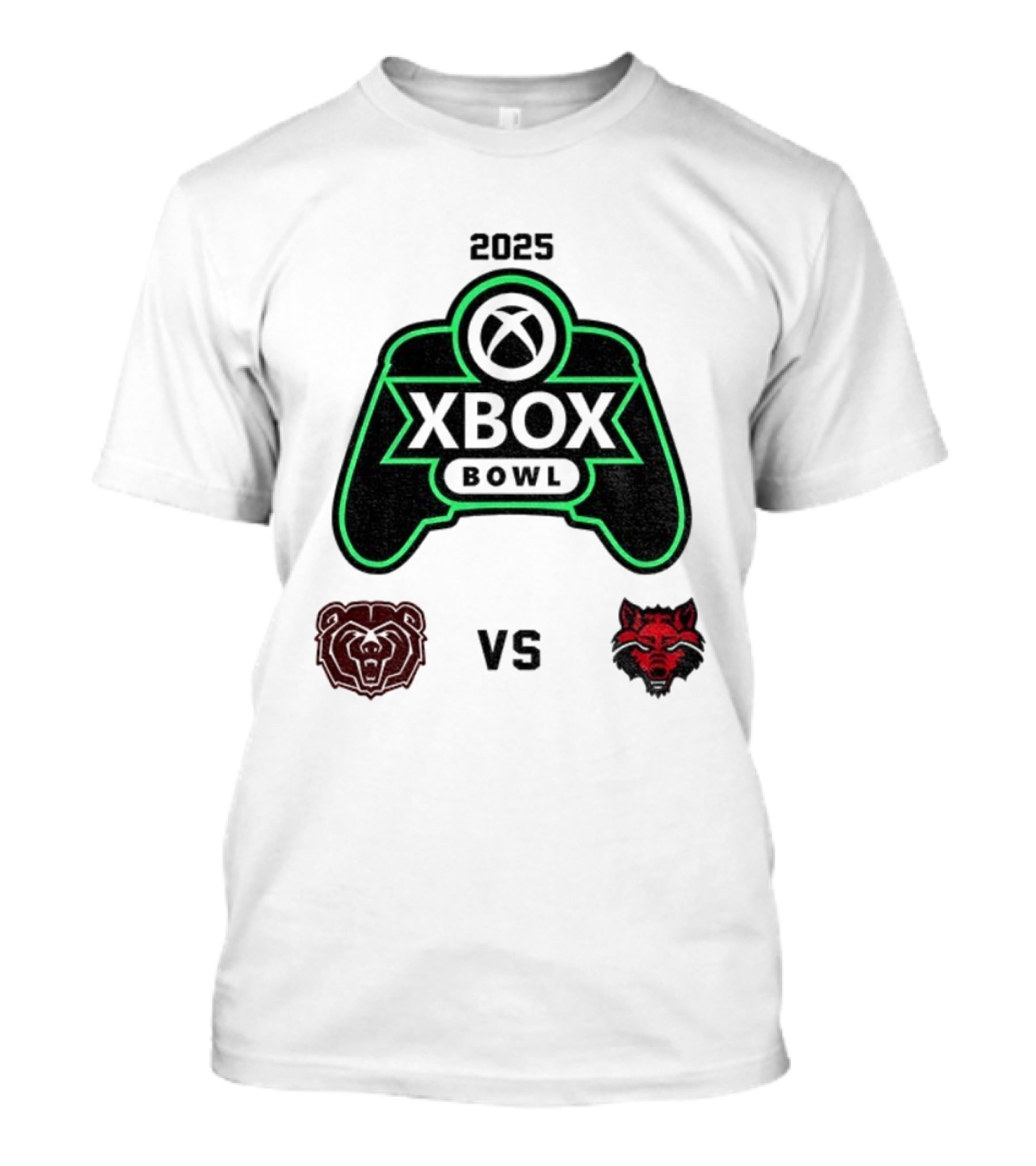 2025 Xbox Bowl Missouri State Bears Vs Arkansas State Red Wolves Showdown T-Shirt