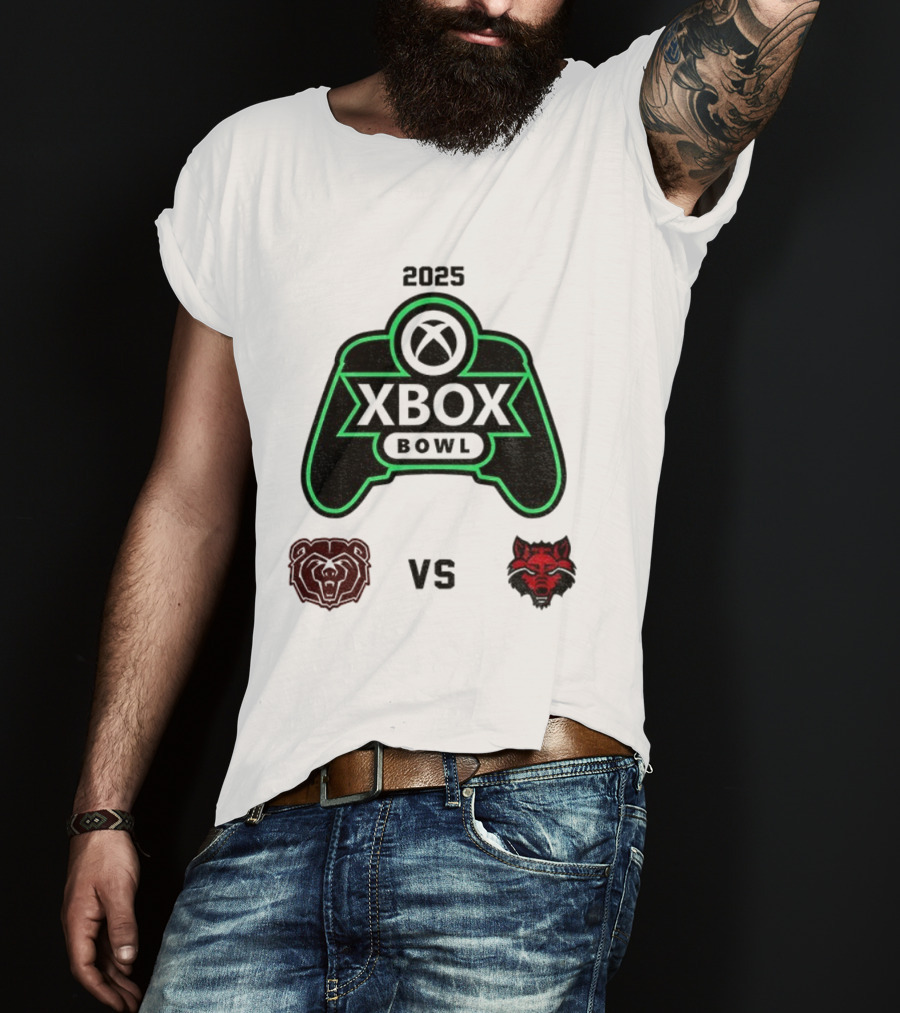 2025 Xbox Bowl Missouri State Bears Vs Arkansas State Red Wolves Showdown T-Shirt