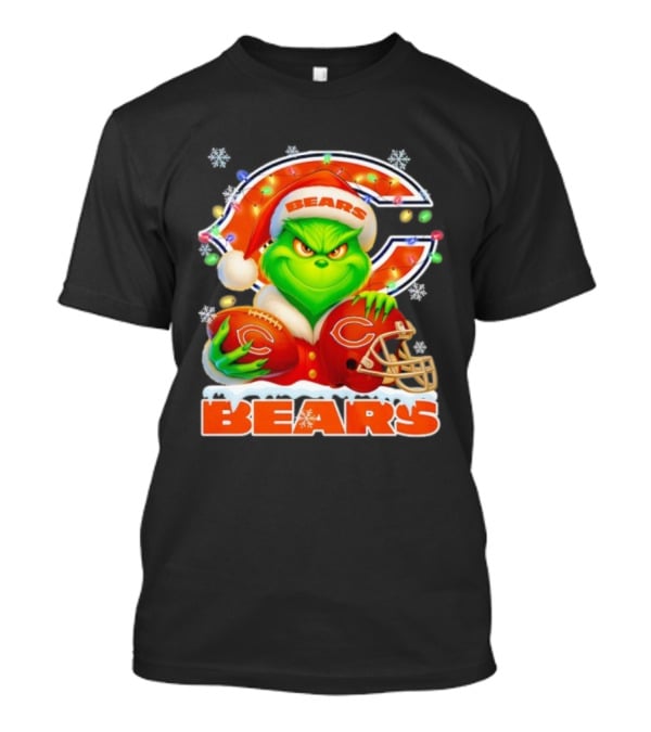 Grinch Bears Christmas Football Helmet Chicago T-Shirt
