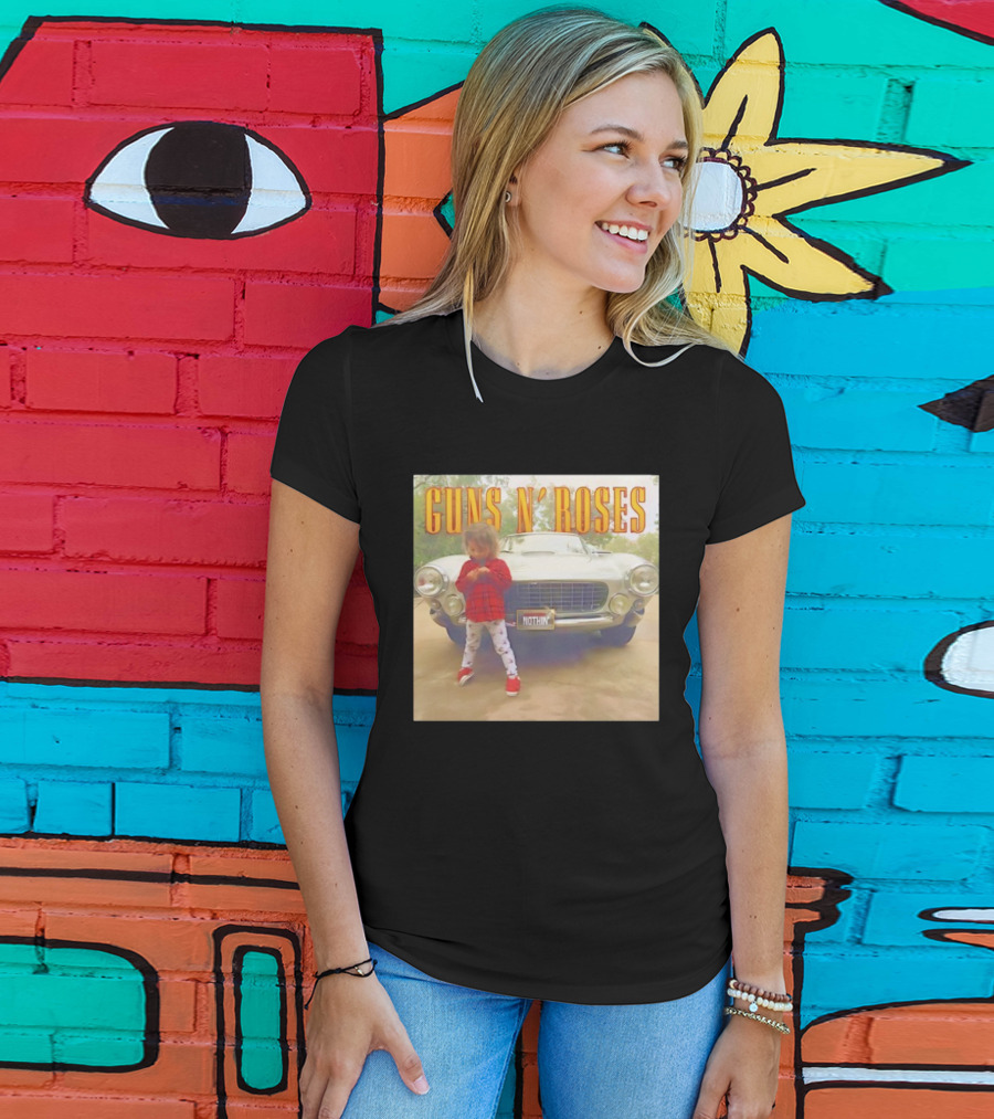 Guns N Roses Nothin’ Child In Front Of Vintage Car T-Shirt