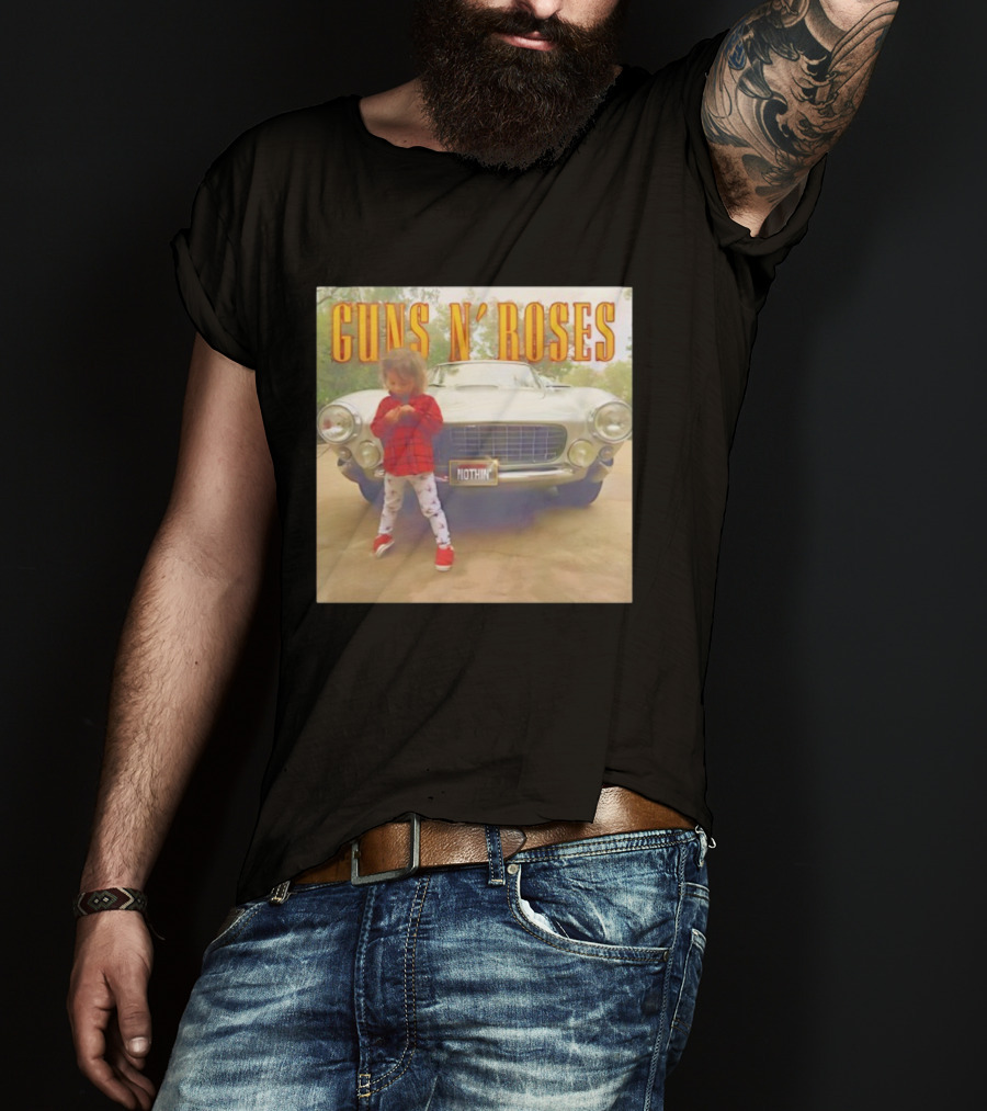 Guns N Roses Nothin’ Child In Front Of Vintage Car T-Shirt