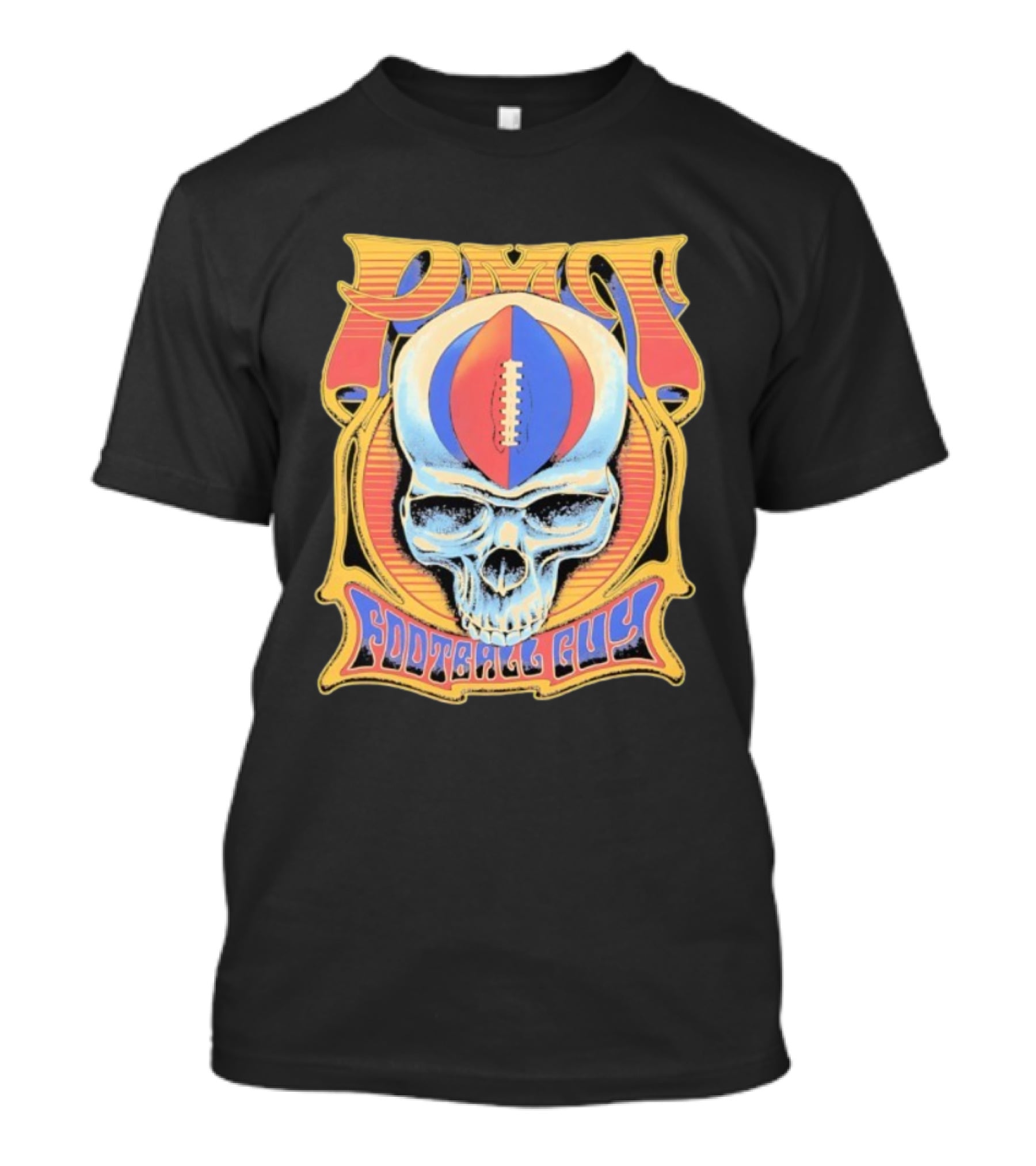 PMT Football Guy Grateful Dead Style Skull Football T-Shirt