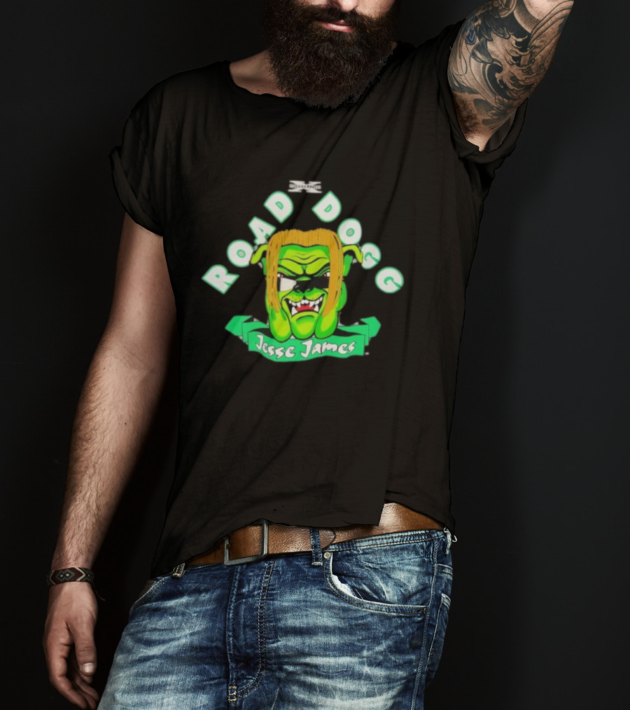 Road Dogg Jesse James 1998 WWF D-Generation X Neon Monster Face T-Shirt