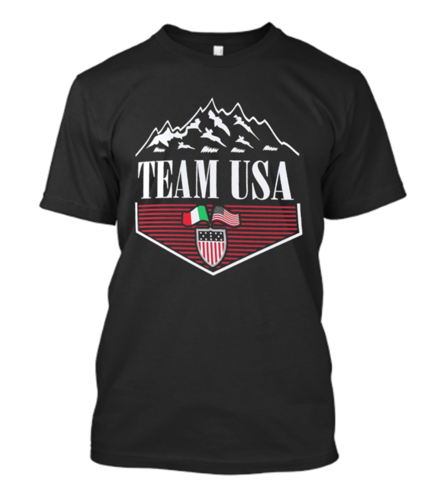 Team USA Winter Olympics 2026 Diamond Peaks Flag Emblem T-Shirt
