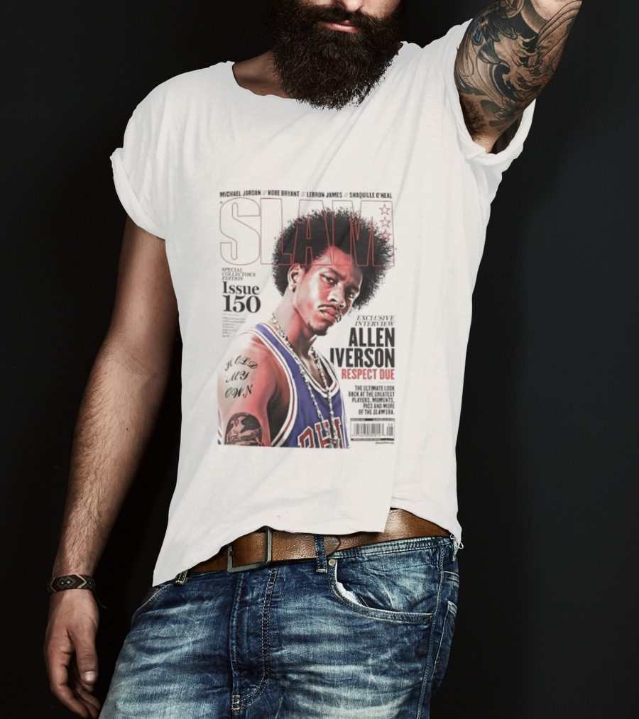 SLAM Magazine Allen Iverson Philadelphia 76ers Respect Due Issue 150 Retro Basketball Legend T-Shirt