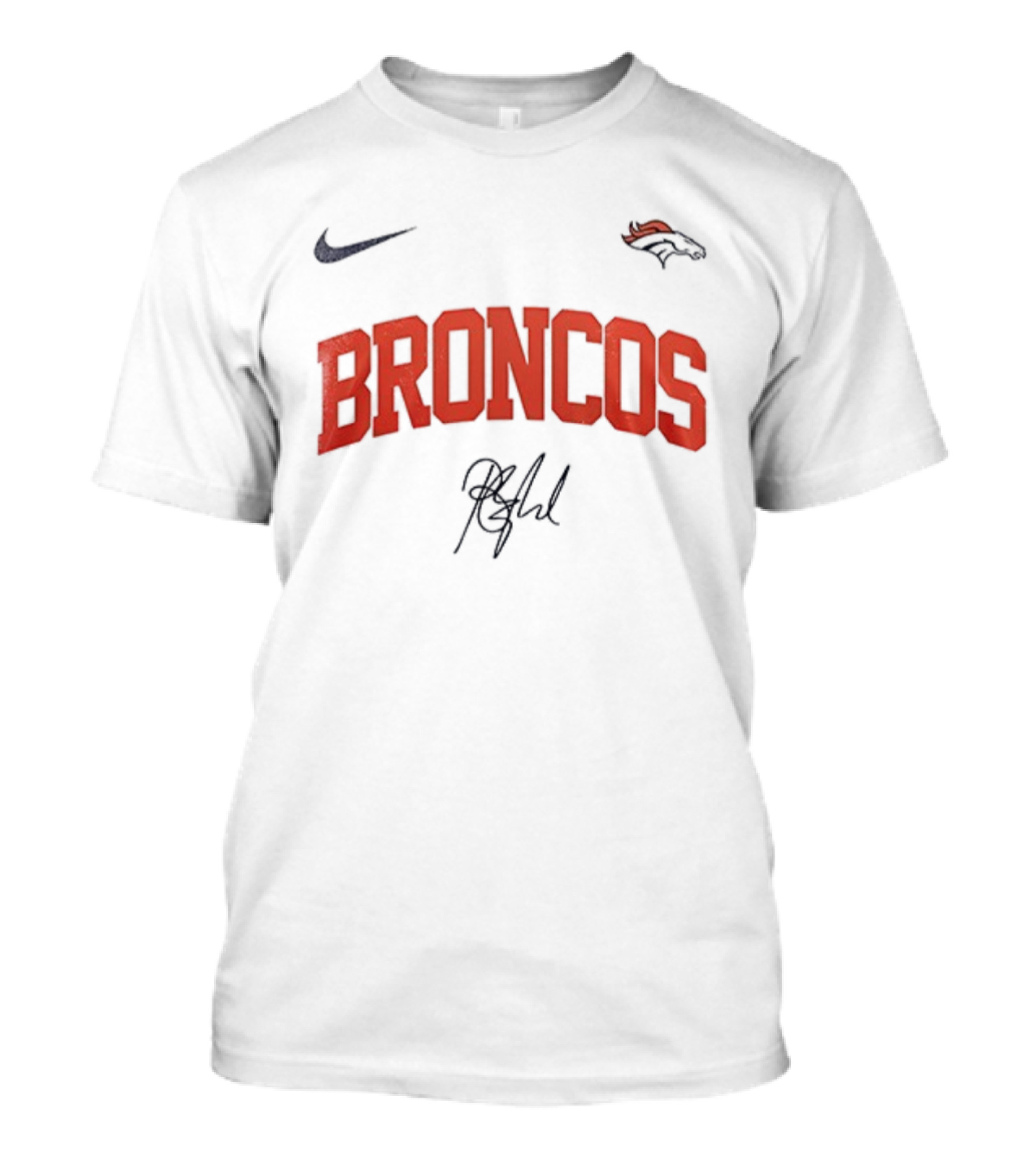 Denver Broncos Once Before I Go Signature Barry Manilow Broncos Logo Nike T-Shirt