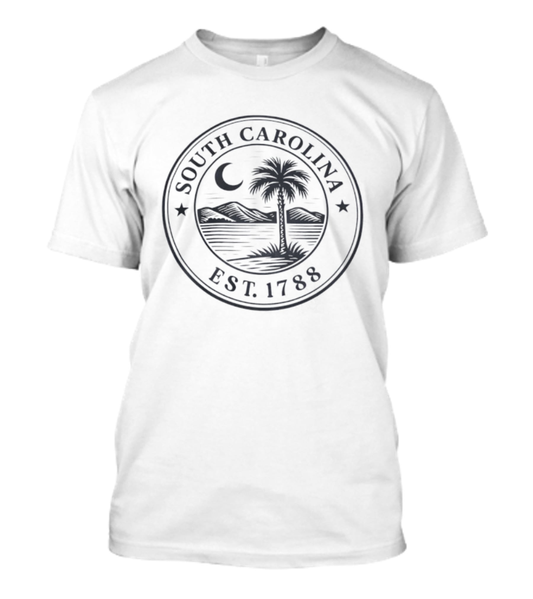 South Carolina Palmetto Crescent Mountain Seal EST 1788 T-Shirt