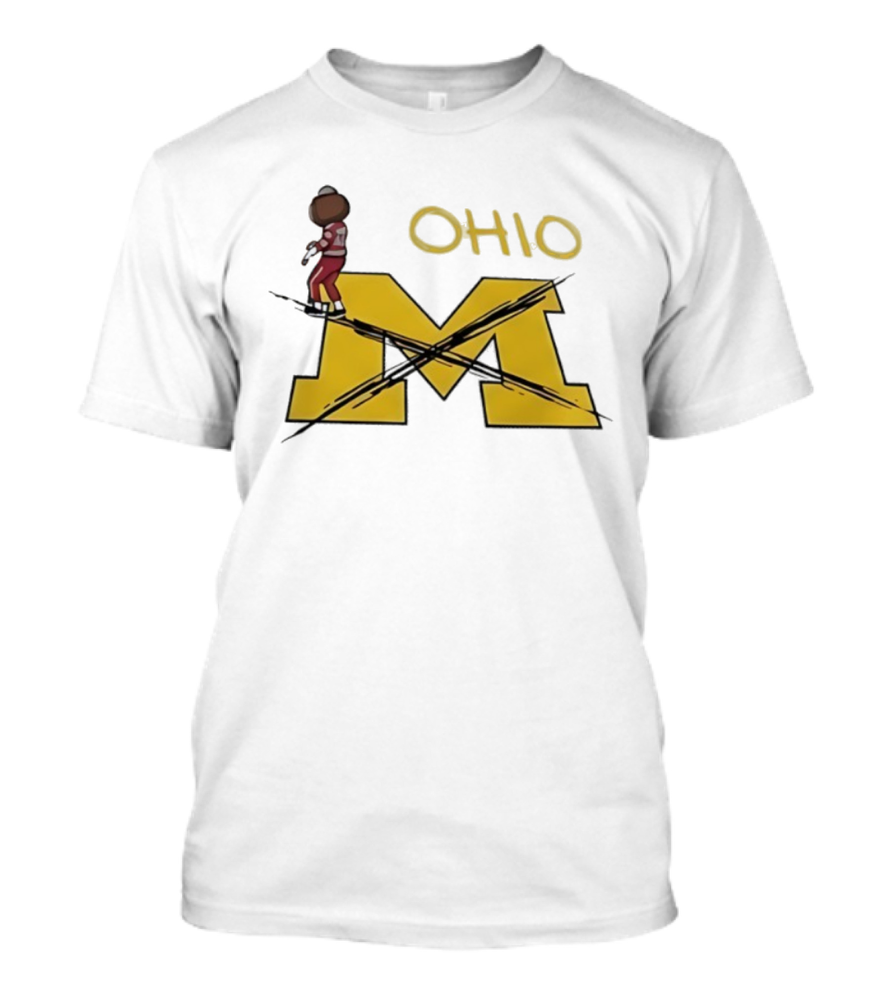 Ohio State Buckeyes Brutus Crossing Out M In Michigan Wolverines Rivalry T-Shirt