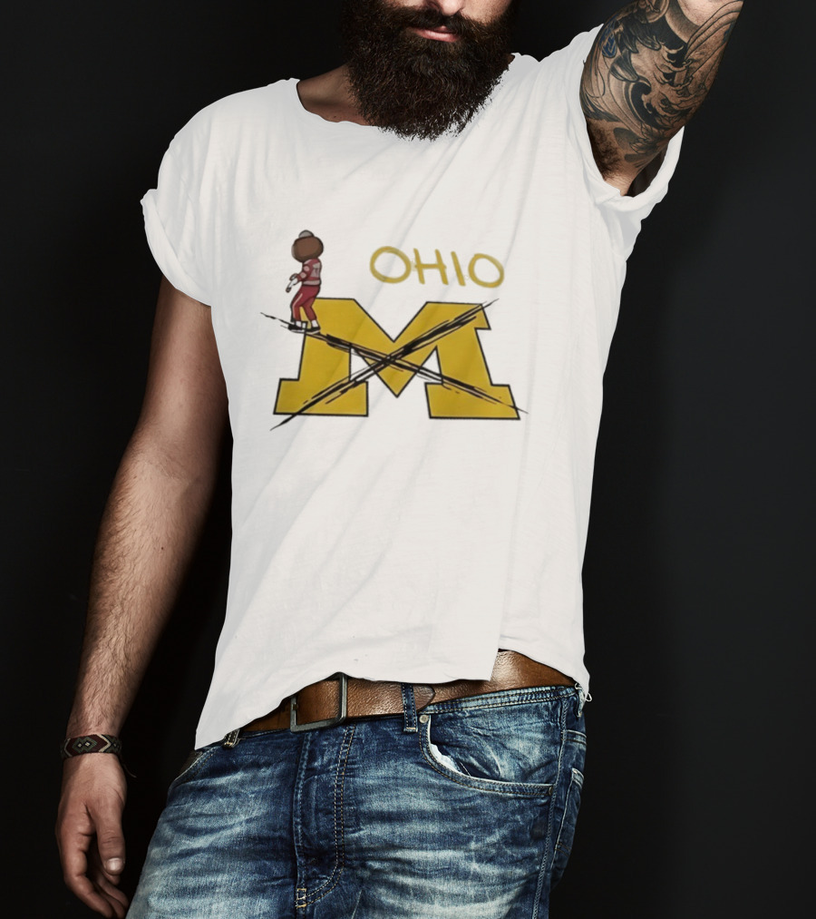 Ohio State Buckeyes Brutus Crossing Out M In Michigan Wolverines Rivalry T-Shirt