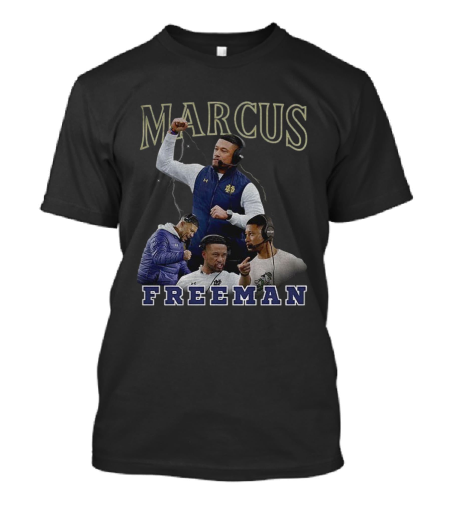 Marcus Freeman Notre Dame Football Coach Vintage Style T-Shirt