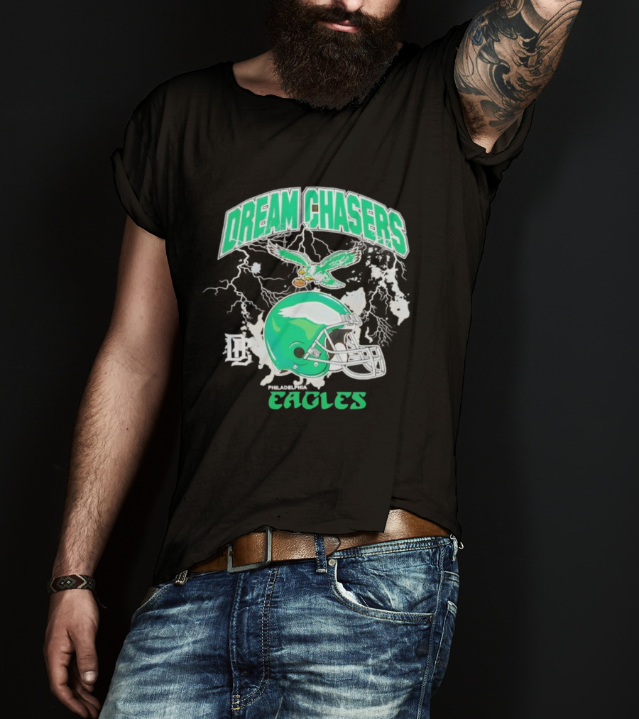 Philadelphia Eagles Dream Chasers Lightning Helmet Football Team Eagle T-Shirt