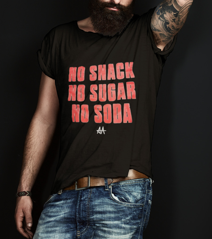 No Snack No Sugar No Soda Red Gradient Text T-Shirt