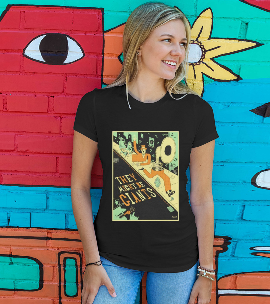 They Might Be Giants Comic Style Tuba Man Illustration T-Shirt