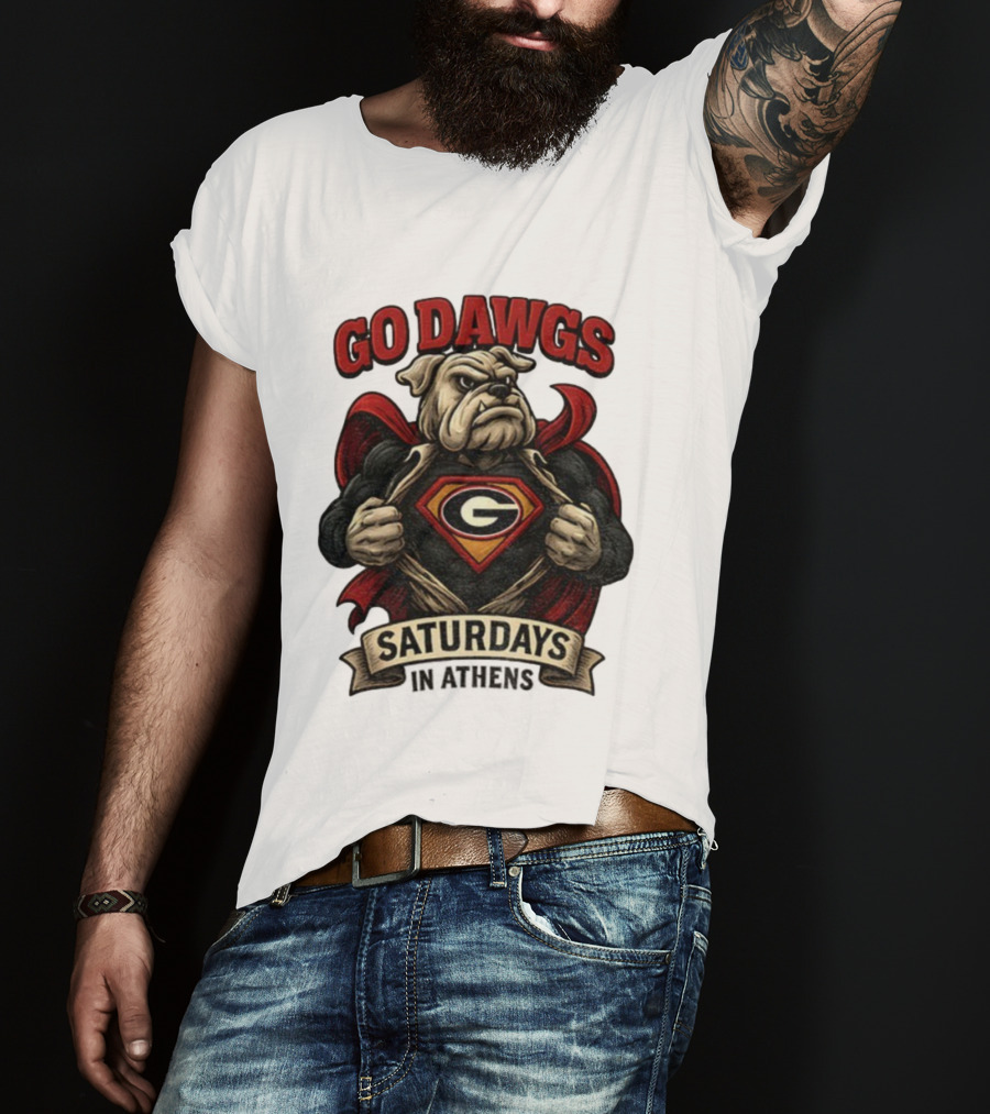 Go Dawgs Super Bulldog G Saturdays In Athens T-Shirt