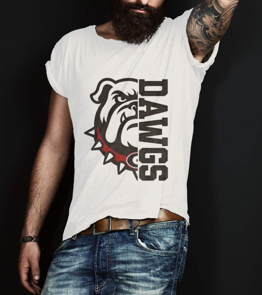 Georgia Bulldogs Dawgs Split Bulldog Graphic T-Shirt