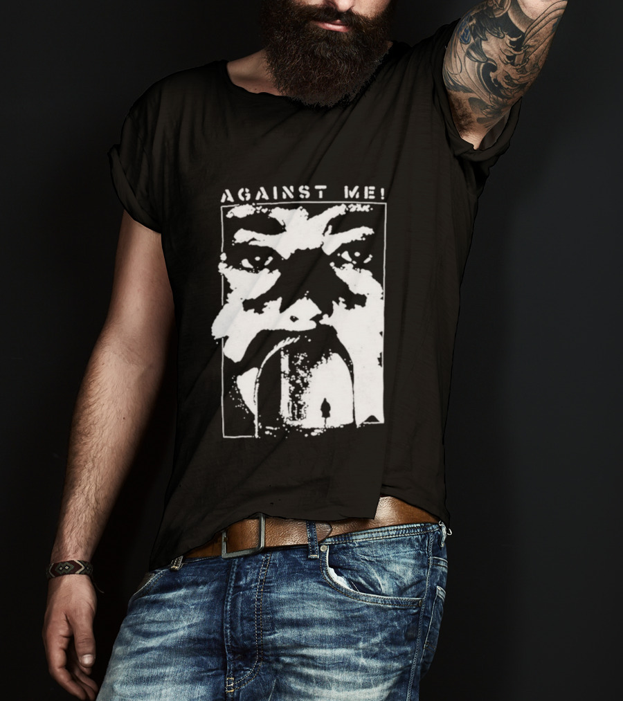 Against Me! Mouth Tunnel Face Design T-Shirt