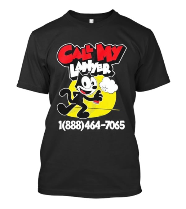 Call My Lawyer Felix The Cat Spray Paint Retro Style T-Shirt