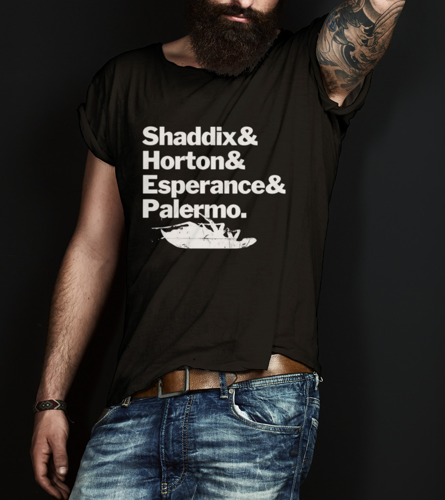 Shaddix Horton Esperance Palermo Band Member Names White Text T-Shirt