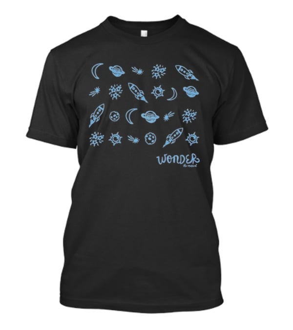 Wonder Icons Celestial Blue Stars And Moon Pattern T-Shirt