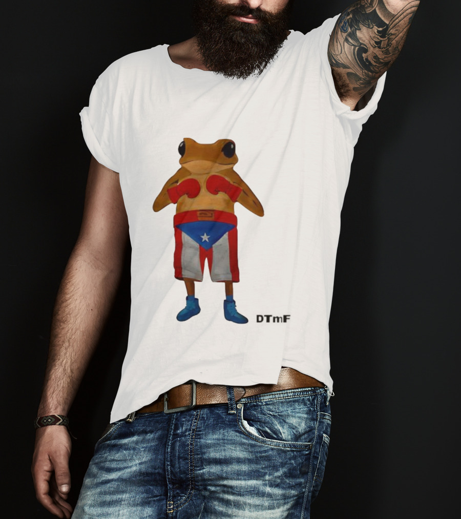 DTMF Concho Boxing Puerto Rican Boxing Frog Bad Bunny's 2025 World Tour T-Shirt