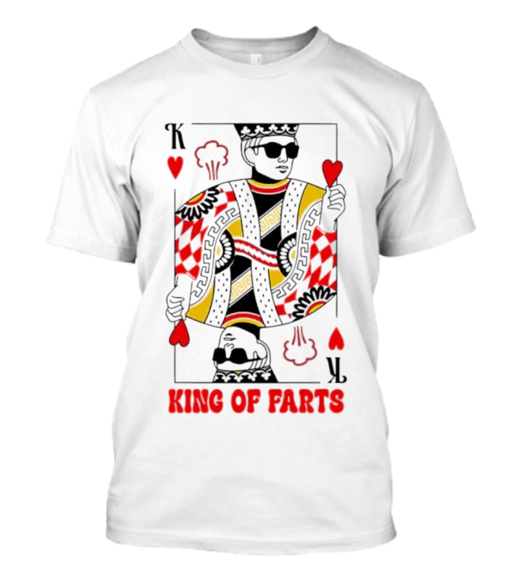 King Of Farts Playing Card Hearts K Graphic Fun Parody T-Shirt