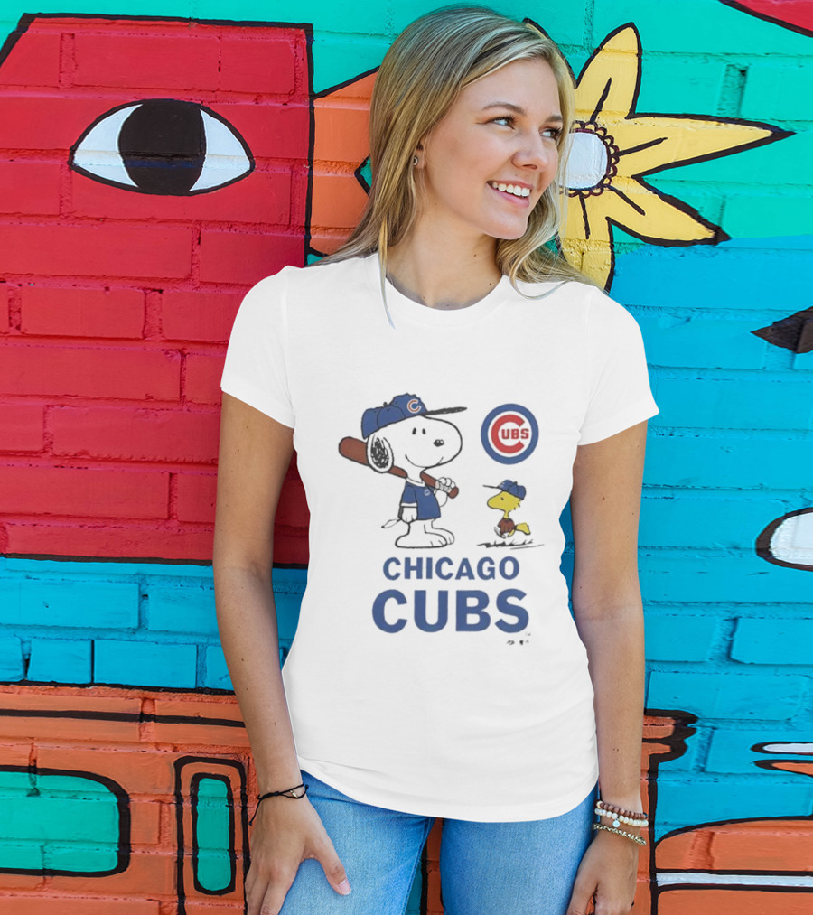 Peanuts Snoopy Woodstock Chicago Cubs Toddler Baseball C Cap T-Shirt