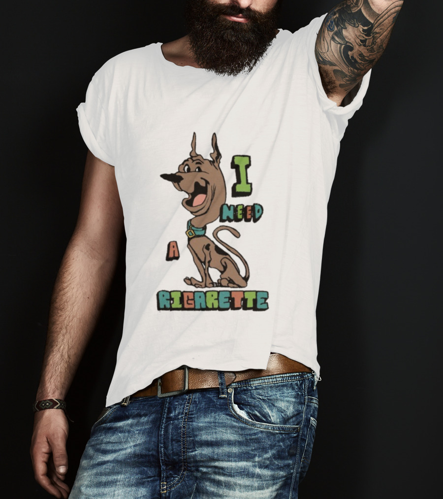 Scooby-Doo I Need A Cigarette Funny Cartoon T-Shirt