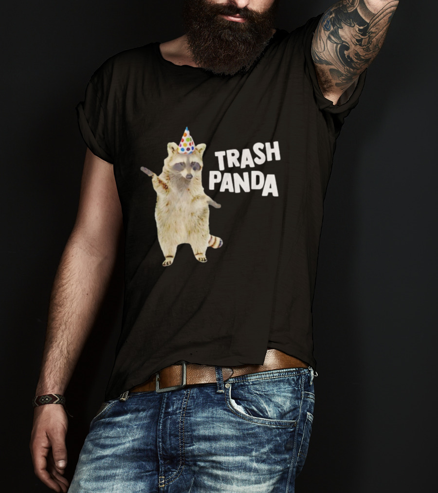 Trash Panda Raccoon Birthday Hat Fun T-Shirt