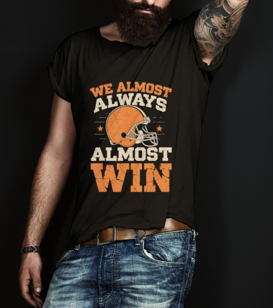 We Almost Always Almost Win Football Retro Helmet Stars T-Shirt
