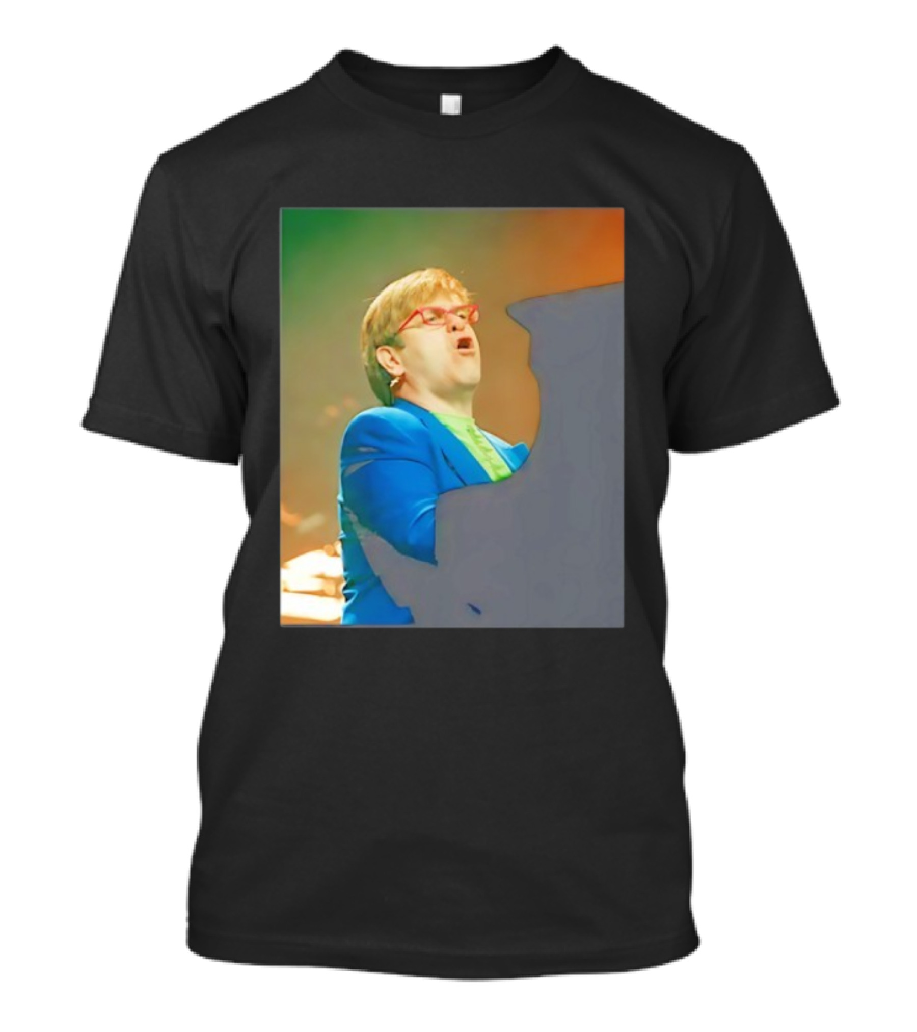 Elton John Live Performance Candle In The Wind 1997 Era Vibrant Stage Moment T-Shirt