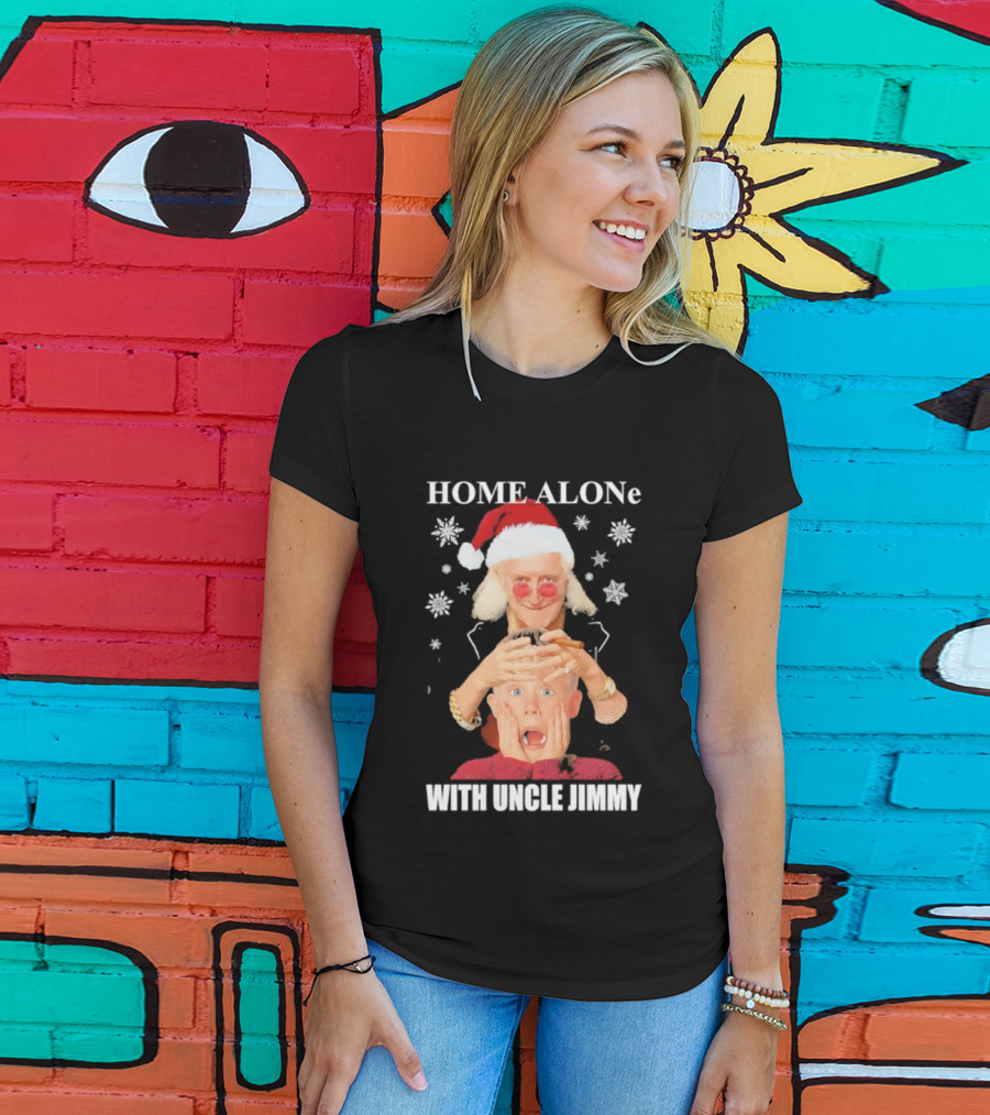 HOME ALONe Merry Christmas With Uncle Jimmy Santa Hat T-Shirt