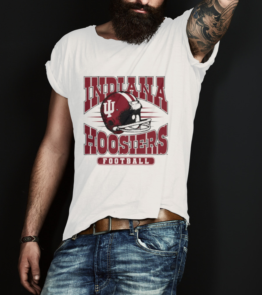 Indiana Hoosiers Football Helmet IU Sports Team T-Shirt