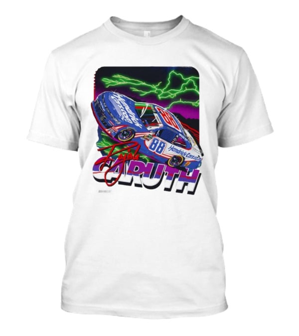 Rajah Caruth Hendrick Cars 88 NASCAR Race Lightning Signature T-Shirt