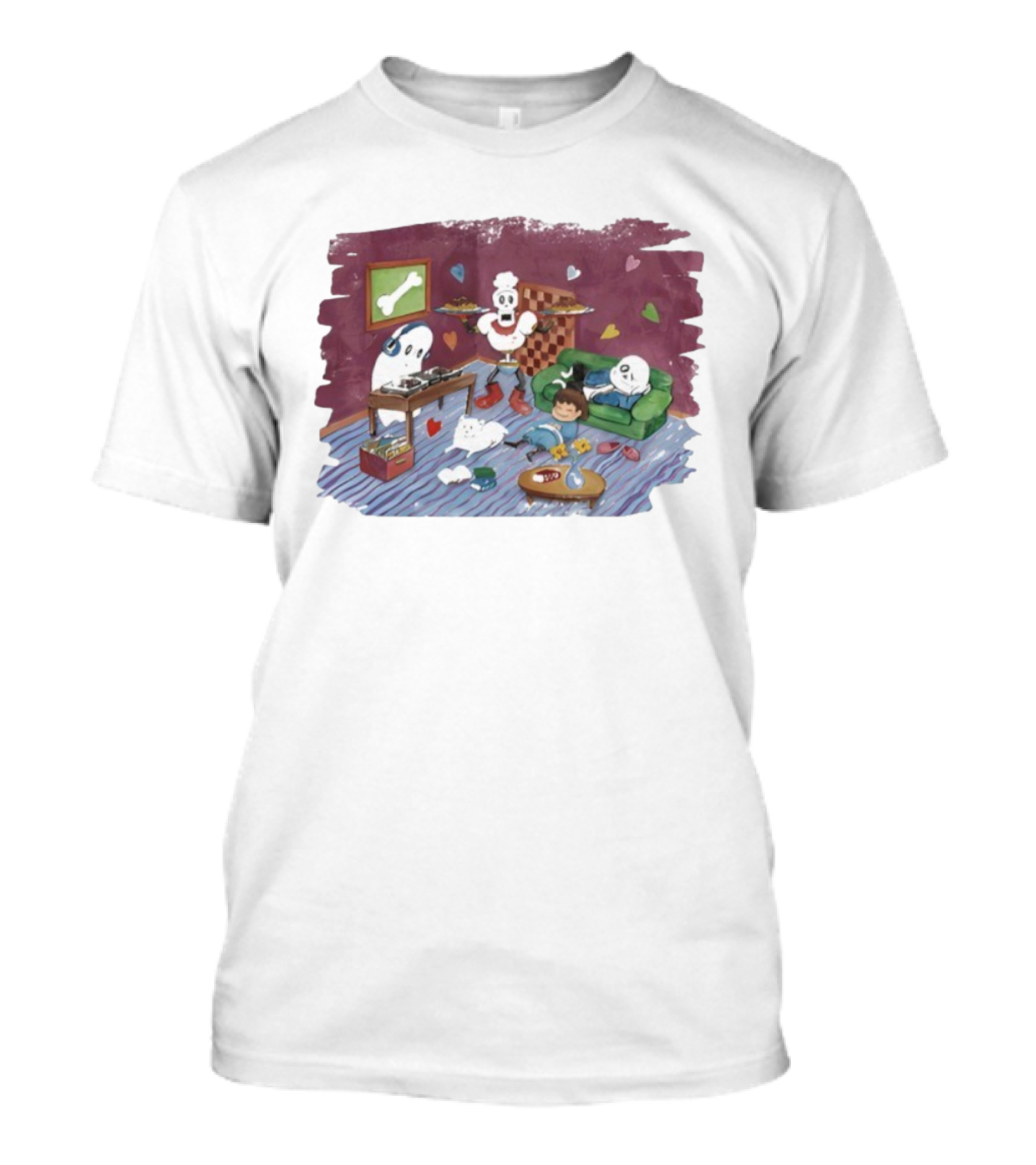 Undertale Square Enix Cozy Scene Papyrus Napstablook Frisk Sans Fun T-Shirt