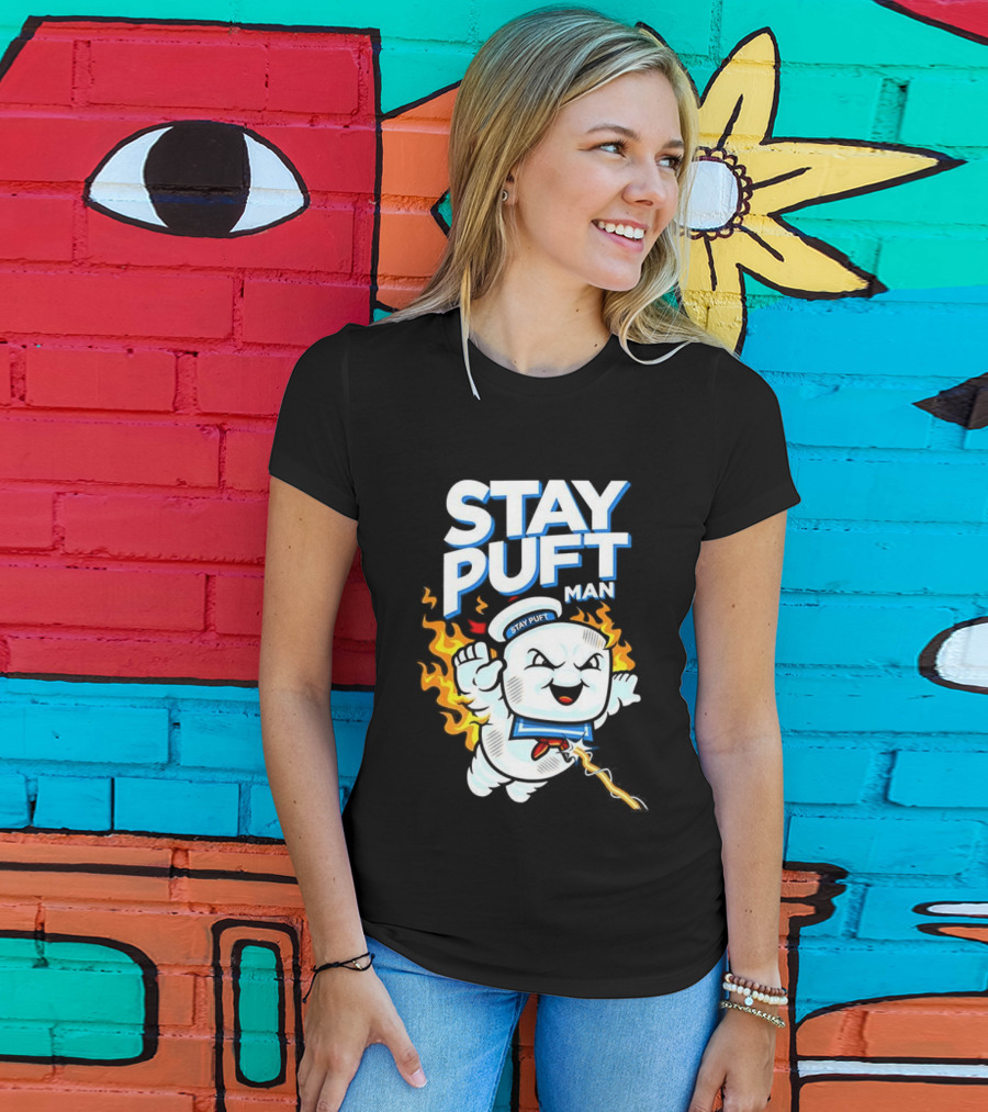 Stay Puft Man Marshmallow Fire Ghostbusters Character T-Shirt