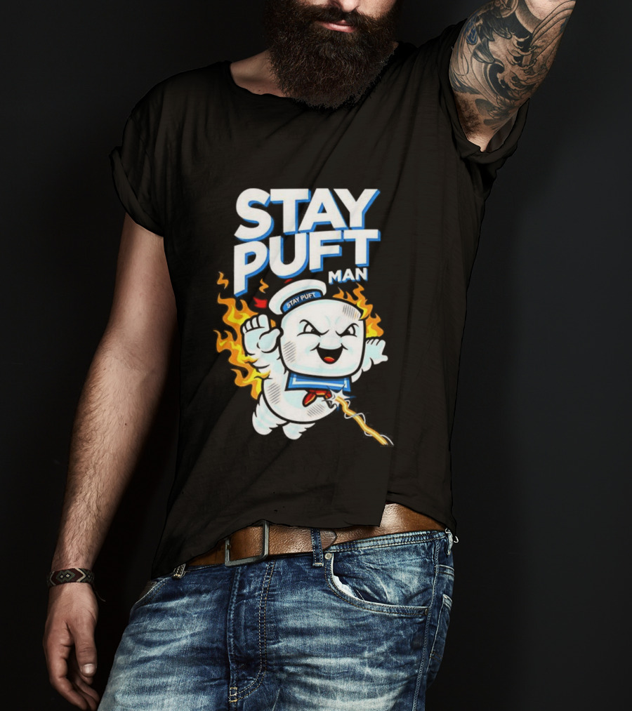 Stay Puft Man Marshmallow Fire Ghostbusters Character T-Shirt