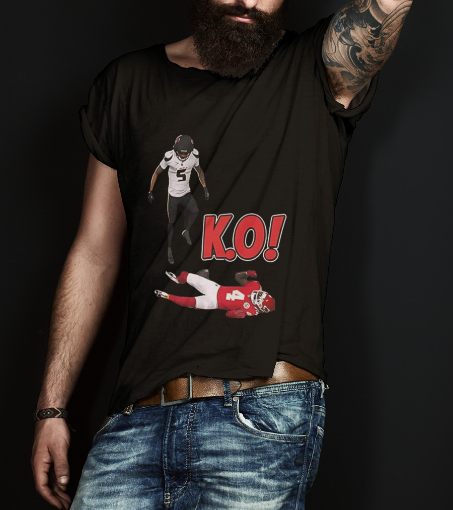 Jalen Pitre KO Monster Hit On Rashee Rice Houston Texans T-Shirt